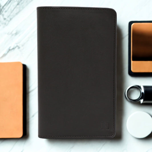 Magnetic Leather Wallet with Mobile Pocket